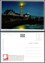 MAINE Postcard - Portland Head Light At Night GG - $3.95