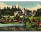 Hatley Castle Naval College Victoria BC Canada UNP Linen Postcard F22 - $3.91