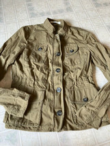 Ann Taylor LOFT Olive Green Utility Shacket Jacket  Sz Small Cargo Pockets - £17.78 GBP