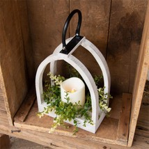 Led Candle Lantern with greens and built in Timer image 2