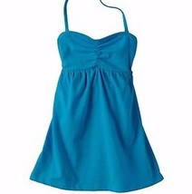 SO Girls 7-16 Convertible Halter Knit Top Hawaiian Blue Smocked Tube with Tie - £9.38 GBP