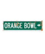 Retro Orange Bowl Miami Metal Road Sign - $29.00