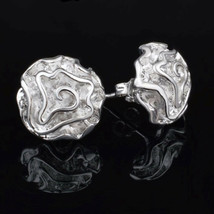 Solid Rose Stud Earrings Sterling Silver - £8.17 GBP