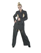 Tabi&#39;s Characters Women&#39;s Deluxe Madonna Black Pant Suit Theatrical Costume, Lar - £154.70 GBP