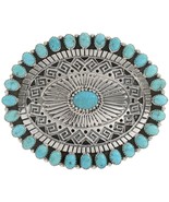 Navajo Belt Buckle, Garrison Boyd,Natural Turquoise, Hopi Style Sterling... - £668.17 GBP
