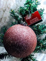 Ship N 24 Hours. New-Christmas Pink Glittered Bauble Ornament: 5 in x 5 in. - $13.45