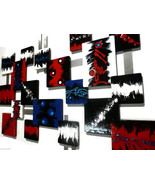 Touch of Blues All American Abstract Art Wood Wall Sculpture 52x30 by Art69 - $379.99