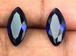 Natura Ceylon Blue Sapphire Marquise Cut Gemstone Pair Festive Sale - £66.93 GBP