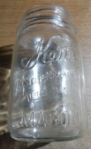 Kerr Embossed Self Sealing Glass Normal Mouth Pint Mason Food Canning Jar #4 - £3.99 GBP