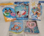 LOT OF 5 POOL FLOATS - Beach Ball Tubes Heart Fish Inflatable Swim Toys - £39.65 GBP