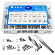 304 Stainless Steel Screws And Nuts Washers Assortment Kit, 580 Pc. Set ... - $41.92