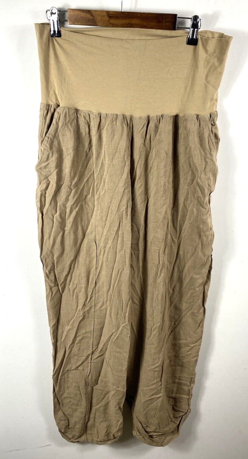 Soft Surroundings Pants Maternity Size Large Womens Wide Loose Leg Linen... - $31.43