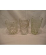 Vintage Clear Cut Glass Drinking Glasses, 3 different designs - $19.54 CAD