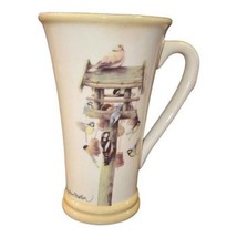 Vintage Marjolein Bastin Birdhouse Mug Coffee Latte Tall Tea Signed Birds Cup - £15.00 GBP