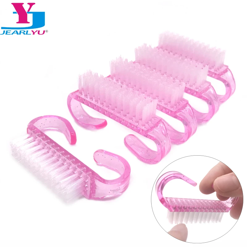 10 Pcs Professional Nail Dust Acrylic Manicure Clean Nail Brush Pink Color For - £9.87 GBP