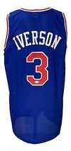 Allen Iverson Firmado Traje Azul Estilo Profesional Camiseta de Baloncesto JSA - £137.32 GBP