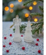 Lenox Joyous Tidings Joy Tree &amp; Angel 6&quot; Etched Glass Gold Star &amp; Gold B... - $580.95 MXN