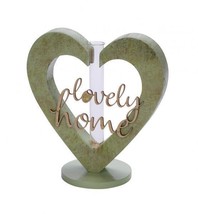 New Mangoholzaufsteller, Heart, &quot; Lovely Home &quot;, 20 X 19,5 CM, Handmade, Germ - £36.26 GBP