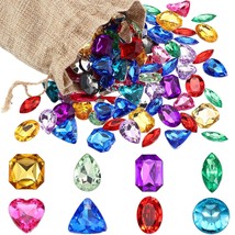 100 Pieces Toy Gems Pirate Treasure Jewels Fake Acrylic Gems Multicolor Bling Di - £15.66 GBP