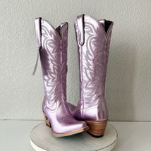 Lane SMOKESHOW Purple Cowboy Boots Womens 8 Leather Western Wear Snip Toe Tall - £166.59 GBP