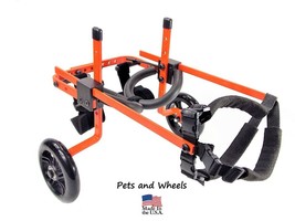 Pets and Wheels Dog Wheelchair - For XS/S Size Dog - Color Orange 12-25 Lbs - $179.99