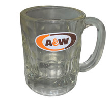 A&amp;W Root Beer Mini Dimpled Beer Drinking Glass Heavy 4.5&quot; Mug  GUC - £8.07 GBP