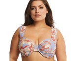 Time and Tru Womens 3XL Dusty Blue Printed Ruched Underwire Bikini Top NWOT - £10.91 GBP