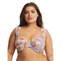 Time and Tru Womens 3XL Dusty Blue Printed Ruched Underwire Bikini Top NWOT - £10.95 GBP