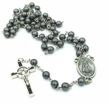 Caridad del Cobre Men&#39;s Rosary Hematite st.saint Benedict cross Necklace... - £11.05 GBP