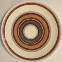 CAVALIER Santa Fe Brown Circles Vintage Royal China White Beige Dinner Plate 10&quot; - £7.75 GBP