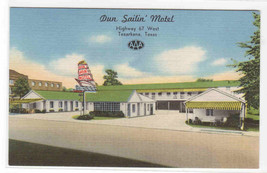 Dun Sailin' Motel Highway 67 Texarkana Texas linen postcard - $6.44