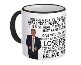 Gift for Yoga Instructor : Gift Mug Donald Trump Great Yoga Instructor Funny Chr - £12.74 GBP