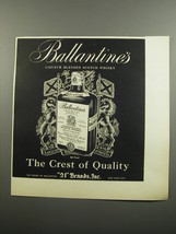 1955 Ballantine's Scotch Ad - The crest of quality - $18.49