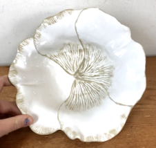 Set 5 Studio B Magenta White Beige Porcelain Flower Petal Serving Bowls ... - $49.99