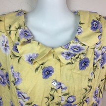 JBS Ltd Women&#39;s Yellow Dress Purple Pansies Floral Spring Summer Sunday ... - $29.99