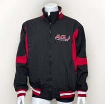 AGJ Trucking Co Jacket Mens XL Black Red Full Zip Bomber Fleece Lined Skate - $40.32