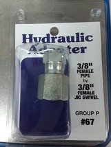 Hydraulic Adapter 3/8&quot; FEMALE PIPE X 3/8” FEMALE JIC SWIVEL - $20.04
