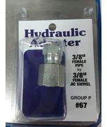 Hydraulic Adapter 3/8&quot; FEMALE PIPE X 3/8” FEMALE JIC SWIVEL - $20.04