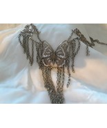 Butterflies on Gold Tone Chains with Rhinestones - £29.96 GBP