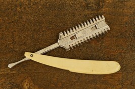 Vintage Estate Barber Shaving Hair Razor Celluloid Handle Durham Duplex - $15.98