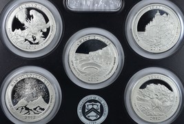 2012 S America the Beautiful silver proof set no box/coa  - £29.31 GBP