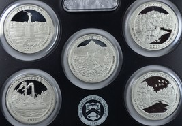 2011 S America the Beautiful silver proof set no box/coa  - £22.58 GBP