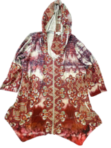 Live &amp; Let Live Women XL Hoodie Jacket Tie Dye Multicolor Stretch Boho Z... - £9.37 GBP