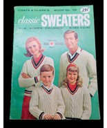Vintage 1964 COATS &amp; CLARKS Classic Sweaters Pattern Book No 145 Red Hea... - $150.38 MXN