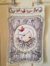 victorian girl butterflies room decor quilted wall hanging handmade - £22.21 GBP