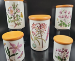 10 Pc Portmeirion Botanic Garden Storage Jars &amp; Lids Set Floral Dish Eng... - £95.87 GBP