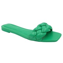 INC INTL Concepts Women Braided Strap Slide Sandals Partee Size US 8.5M Green - £30.86 GBP
