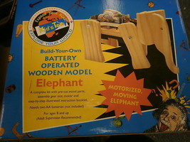 KIDS TEK BUILD YOUR OWN BATTERY OPERATED ELEPHANT MOVING MOTORIZED NIB WOOD - £3.51 GBP