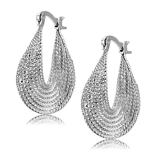3W1476 - Rhodium Brass Earrings with No Stone - $25.38