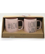 Rae Dunn Love Wins Coffee Mug Set Pink Valentines Day #LOVE &amp; LOVE WINS NEW - £35.03 GBP